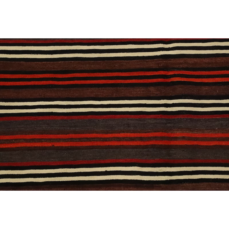 Hand Woven Oriental 100% Wool Carpet Southwestern Geometric Multi-Colored Kilim Area Rug - 11' 5'' X 4' 11''
