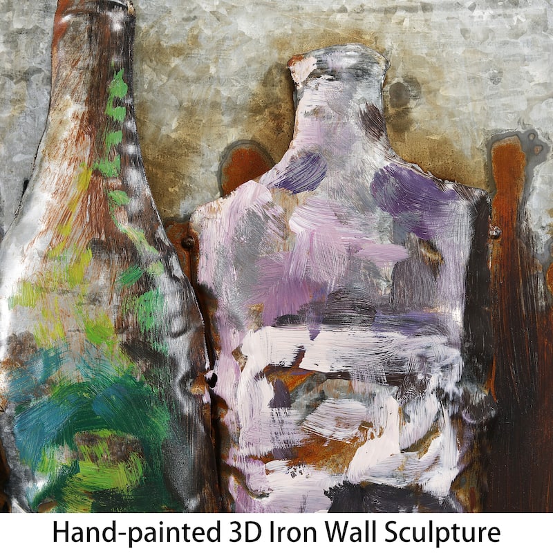 "5 O'Clock" Mixed Media Iron Hand Painted 3D Wall Art