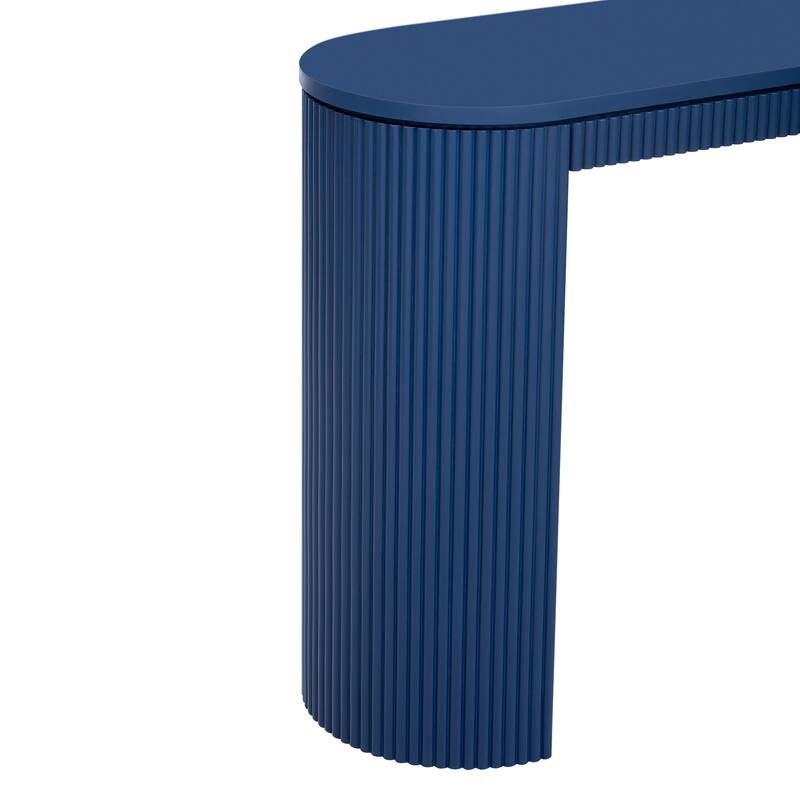 Decorative Table End Table with Vertical Stripe Legs, Stylish Console Table Side Table Sofa Side Table