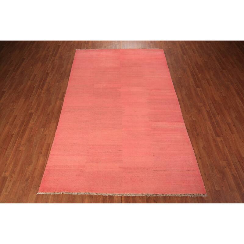 Pink Gabbeh Modern Area Rug Handmade Wool Carpet - 6'6" x 9'9"