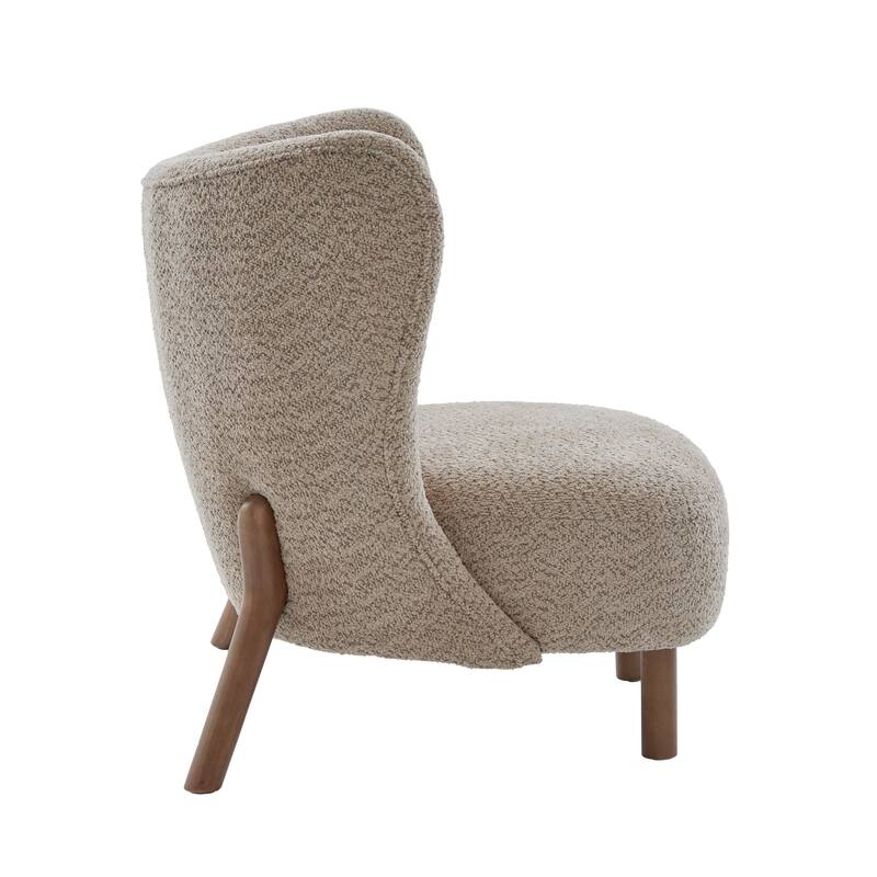 Scott Living - Aurora Modern Upholstered Accent Chair with High-Resilience Seat Cushion, Sculptural Backrest & Solid Wood Legs