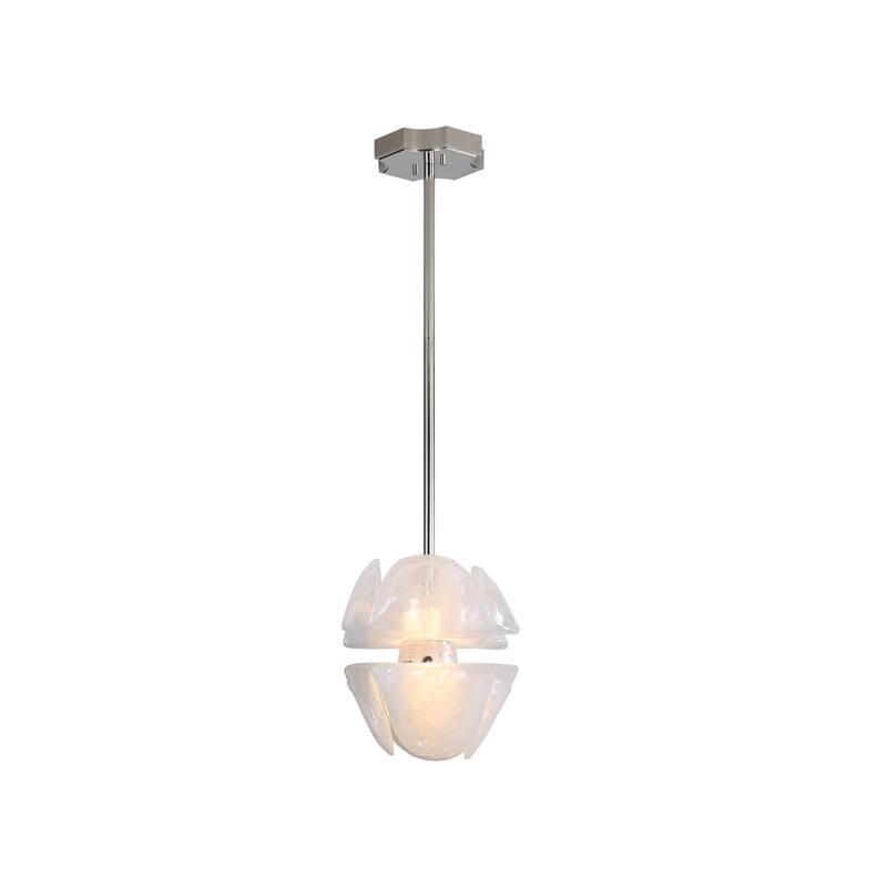 Glacier LED 2-Light Pendant in Polished Nickel with Icy Glass Shade - Gold