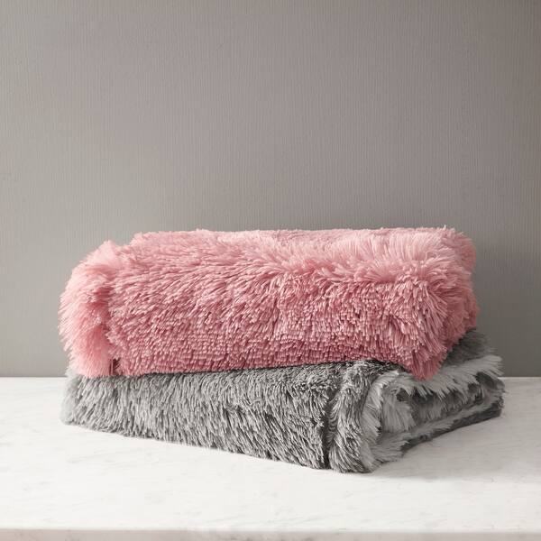 slide 2 of 10, CosmoLiving Cleo Ombre Print Shaggy Fur Throw