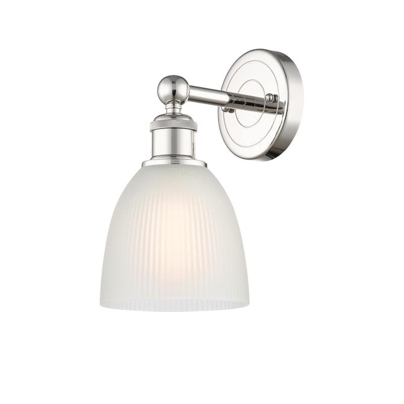 Innovations Lighting 616-1W-12-6 Castile Sconce Castile 12" Tall Wall - Polished Nickel / White