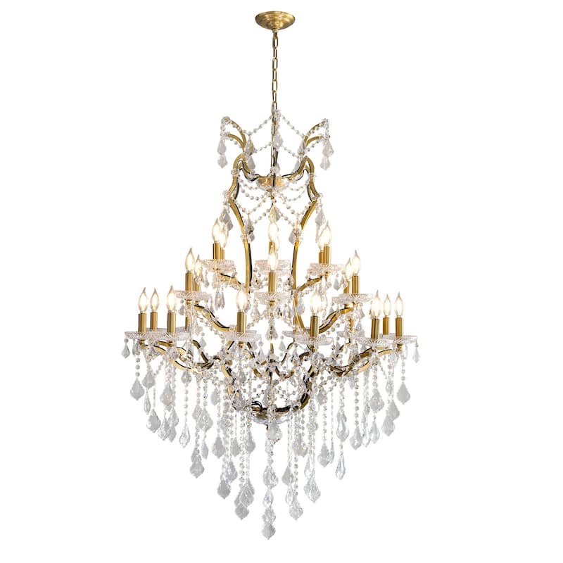 KAYLA Large Crystal Chandelier 28-49in Chandelier Light Fixture Modern Maria Theresa Crystal Chandeliers