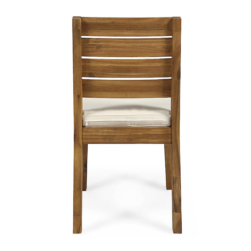 Nestor Acacia Wood Outdoor Dining Chair with Cushions (Set of 2) by Christopher Knight Home