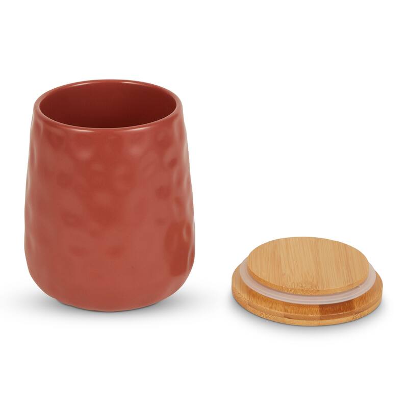 Matte Dimple Texture Ceramic Canister (Set of 2) - 3.25 Cup/5.75 Cup