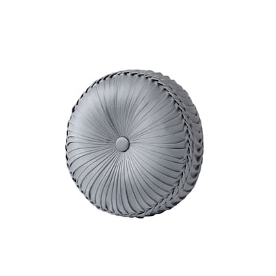 J. Queen New York Sondra Powder Blue Tufted Round Decorative Throw Pillow