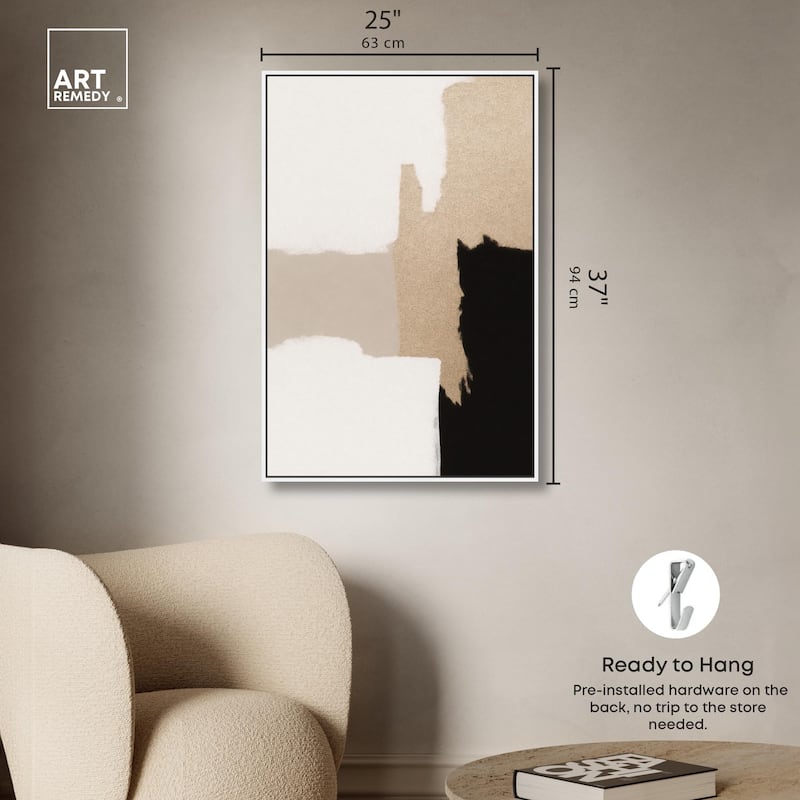 Beige and Black III Canvas by Art Remedy