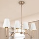 preview thumbnail 1 of 10, Modern Farmhouse 4-Light Gold Chandelier Island Lights with Fabric Shade for Dining Room