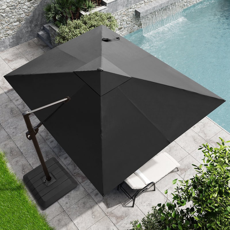 Crestlive Products Outdoor Patio Umbrella Cantilever Offset with Base