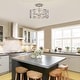 preview thumbnail 5 of 10, Anita Satin Nickel 3-Light Drum Shade Clear Glass Prism Flush Mount - 17.2 inches in diameter x 11.3 inches H