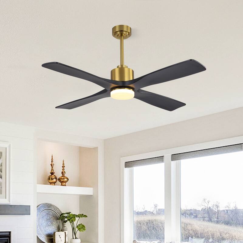 MLiAN 54 inch Solid Wood Indoor Ceiling Fan with Light Kit and Remote - 54 inch