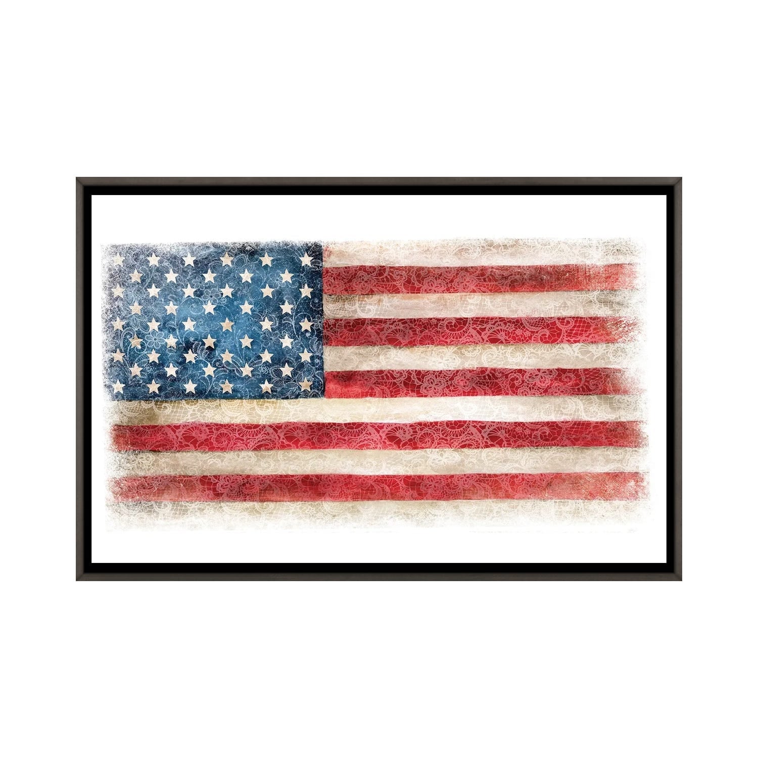 iCanvas "USA Flag Lace" by Ephrazy Graphics Framed