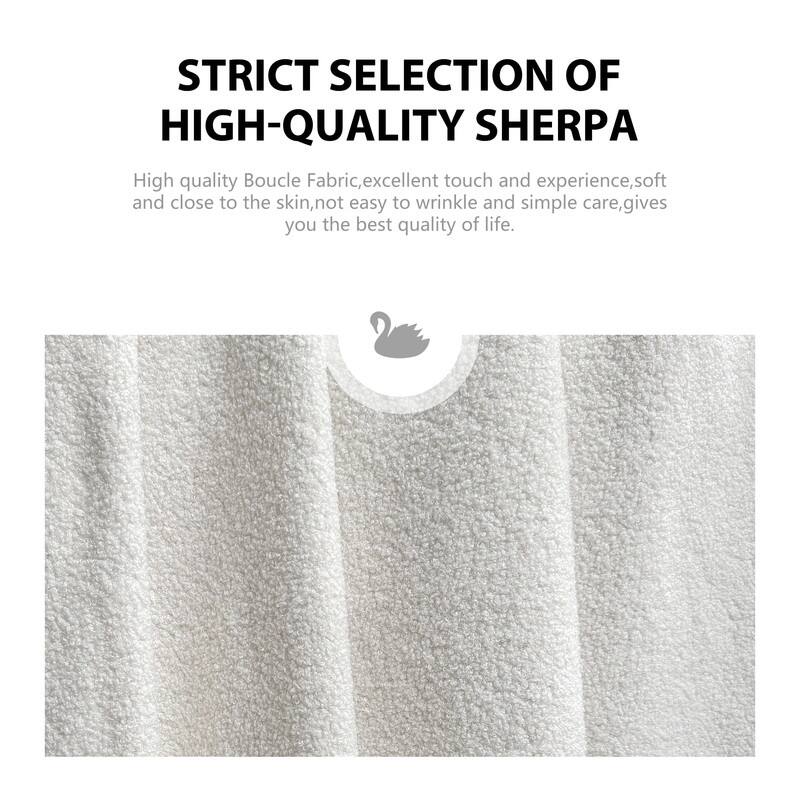 Dining Chairs Boucle Fabric Lamb Upholstered T-Shape (Set of 2)