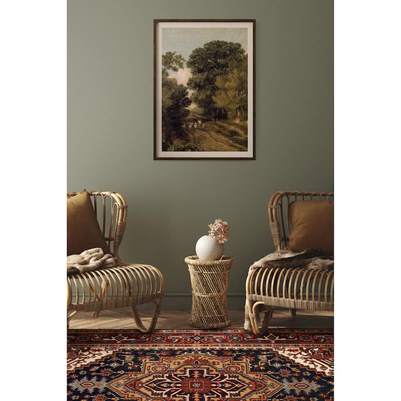 ECARPETGALLERY Hand-knotted Serapi Heritage Dark Navy Wool Rug - 5'1 x 7'11