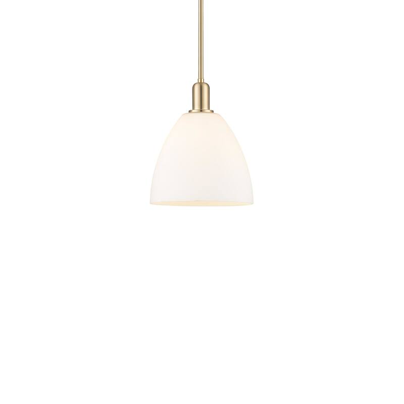 Innovations Lighting 716-1S-13-9 Bristol Pendant Bristol 9" Wide Mini - Champagne Bronze / Matte White