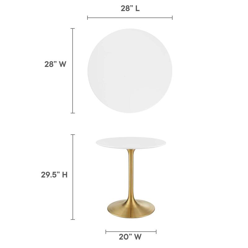 28" Round Wood Dining Table