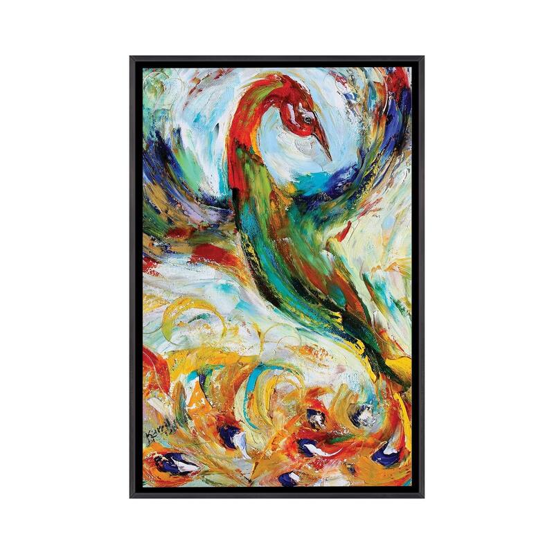 iCanvas "Phoenix Bird" by Karen Tarlton Framed - Ebony - 26x18