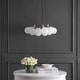 preview thumbnail 5 of 8, JONATHAN Y Rhys 24" 3-Light Mid-Century Glam Frosted Glass Orb LED Chandelier, White/Brushed Nickel