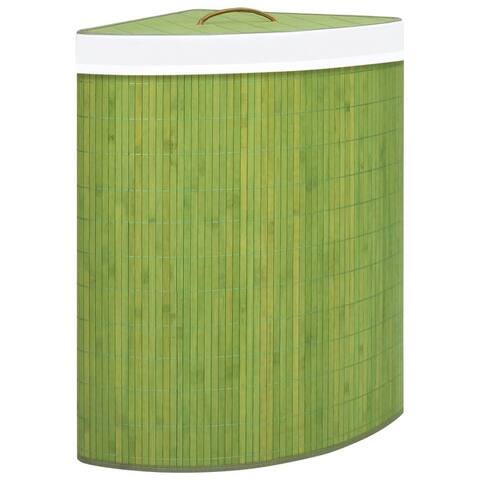 vidaXL Bamboo Corner Laundry Basket 15.9 gal - 20.6" x 14.6" x 25.6"