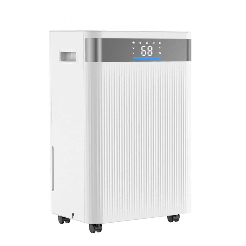 White 52Pt Dehumidifier with LED Display, Quiet 120CFM Airflow - 12.01 x 9.25 x 19.45 inch