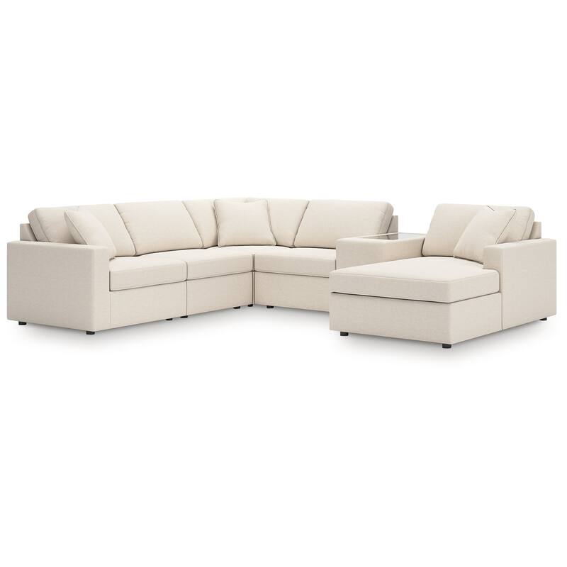 Signature Design by Ashley Modmax 6-Piece Sectional with Chaise - 125" W x 107" D x 36" H - Beige - Left Facing