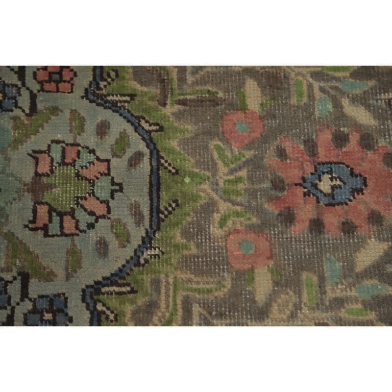 Hand Knotted Oriental 100% Wool Carpet Traditional Floral Oranges & Rust Tabriz Area Rug - 12' 7'' X 9' 10''