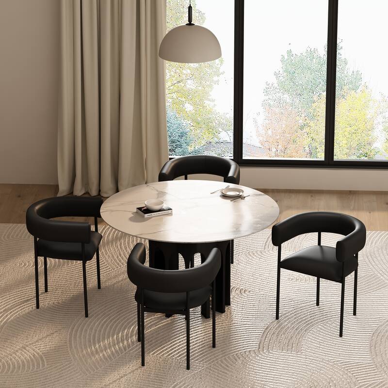 Onda Metal Vegan Leather Dining Chair