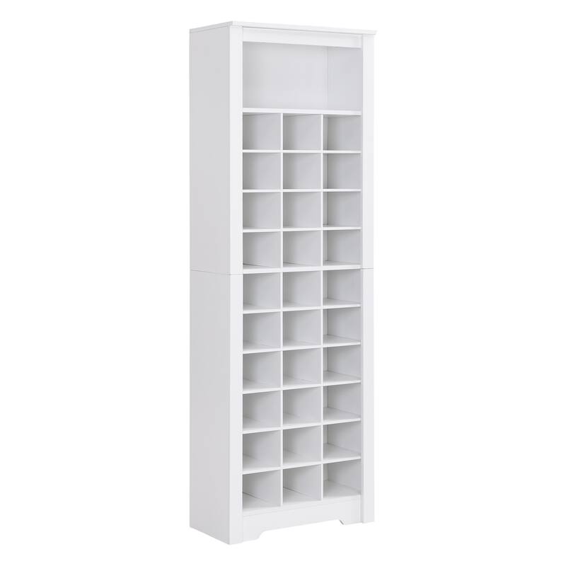 Stylish Free Standing 30 Shoe Cubby Console for Hallway