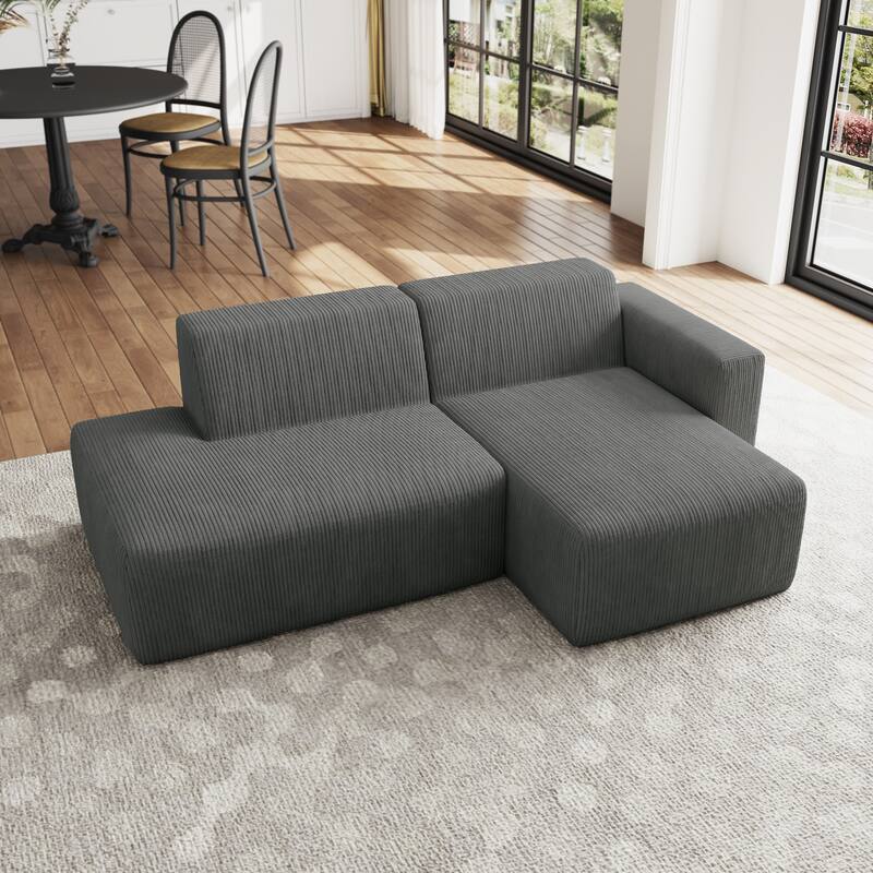 Oversized Corduroy Modular Sectional Fabric Sofa Set