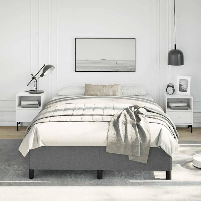 vidaXL Bed Frame, Fabric, No Mattress