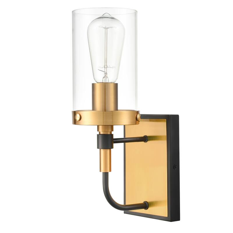 Light Society Emme 1-Light Vanity Light - Black/Brushed Brass