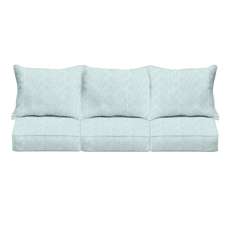 Sorra Home Griffen Snowy Indoor/Outdoor Corded Pillow and Cushion Sofa Set