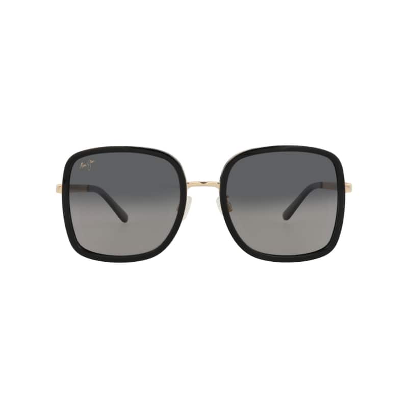 Maui Jim Square-Frame Metal Sunglasses - Black Gold Grey - Multi - Grey Lens
