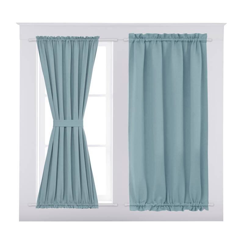Deconovo French Door Curtain with Rod Pocket and Tieback 1 Panel