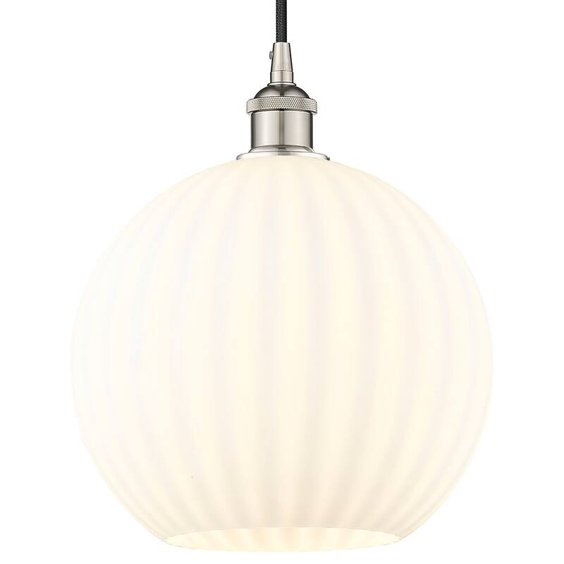 Innovations Lighting 616-1P 14 12 White Venetian Pendant White - Polished Nickel