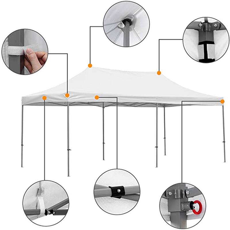 Ainfox 10x20 ft Pop up Canopy Tent Party Tent Heavy Duty Instant Shelters for Wedding Party