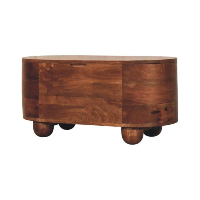 Artisan Furniture Solid Wood Curva Storage Trunk, Brown with storage - N/A