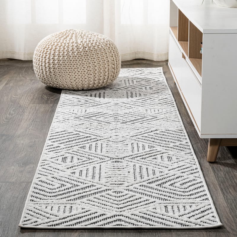 JONATHAN Y Aylan High-Low Pile Art Deco Geometric Indoor/Outdoor Area Rug