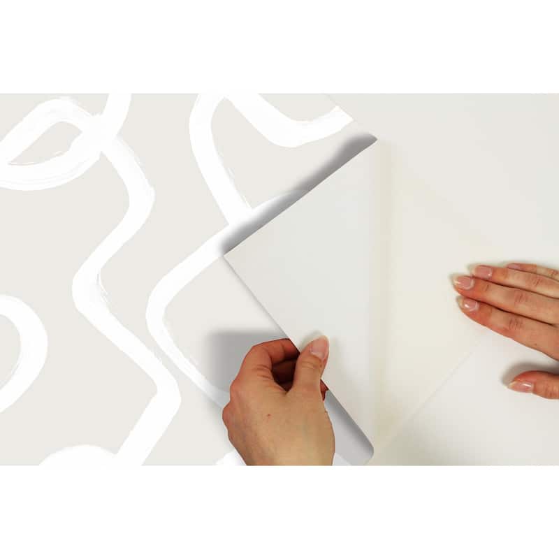 NuWallpaper Cream Niko Peel & Stick Wallpaper - 216in x 20.5in x 0.025in