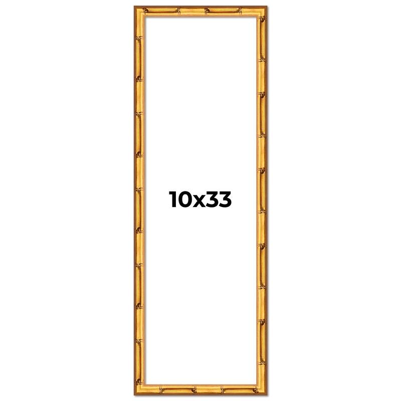 10x33 Frame Gold Bamboo Picture Frame Modern Photo Frame Includes UV Acrylic Shatter Guard Front Acid Free Foam Backing Board