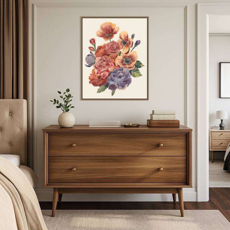 Stained Glass Posy No. 2 by Grace Popp Framed Canvas Wall Art Print