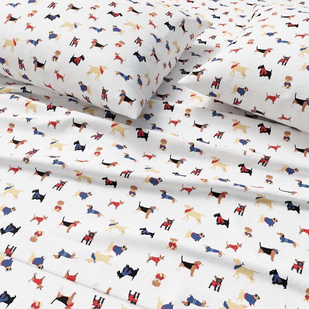 Linery & Co. Ultra-Soft Turkish Cotton Flannel Christmas Print Sheet Set