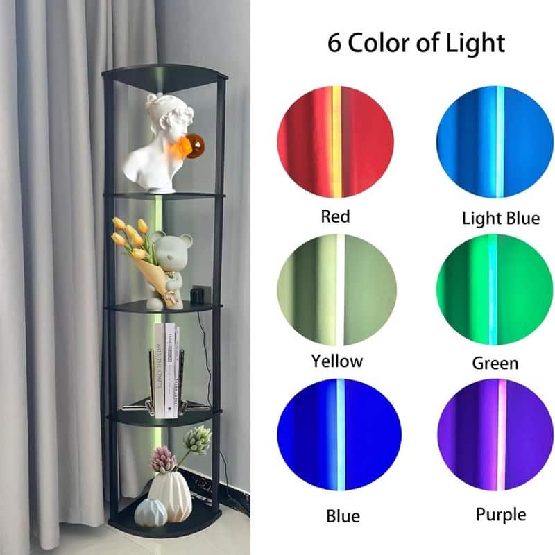 5 Tiers LED Corner Shelf