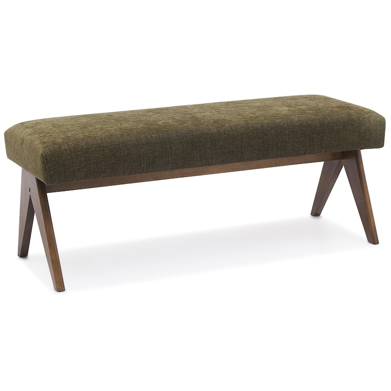 Mid Century Modern Fabric Ottoman Bench