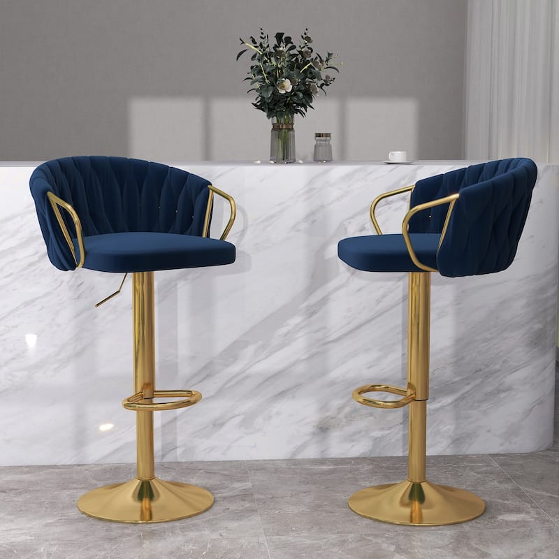 Modern Adjustable Bar Stools (Set of 2)