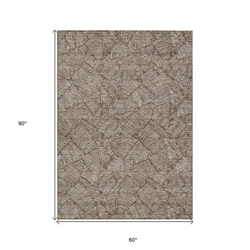 HomeRoots Floral Transitional Rectangle Outdoor Rug