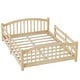 preview thumbnail 22 of 74, Montessori Solid Pine Floor Bed with Full-Length Safety Fence & Slatted Base by Harper&Bright Designs