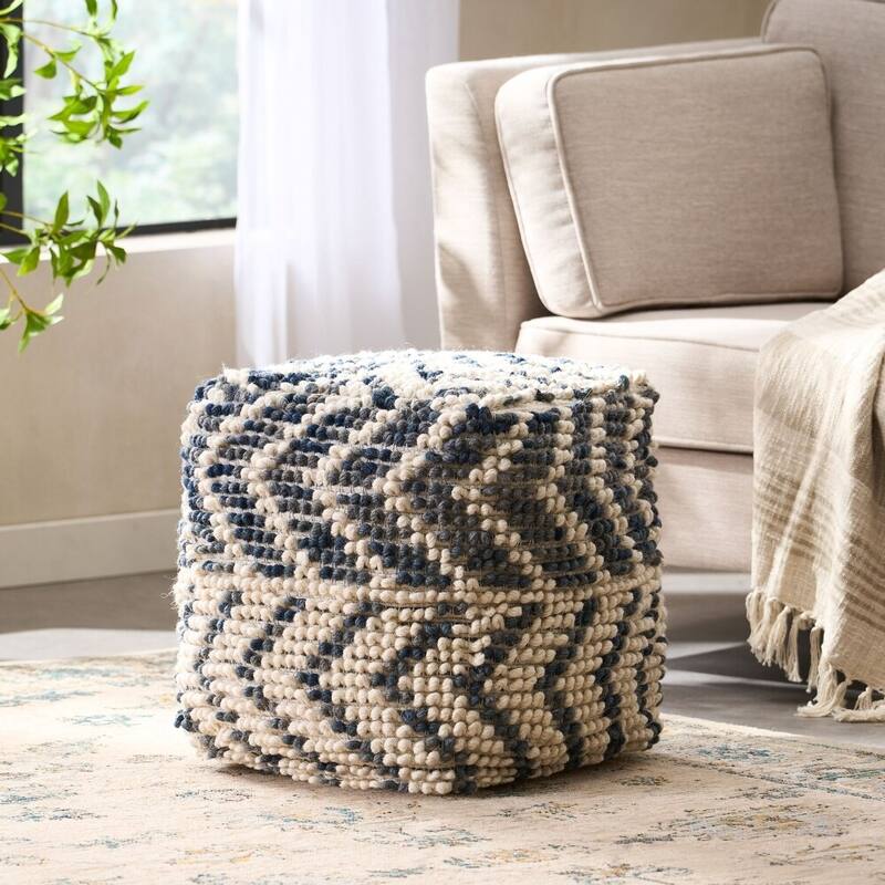 Stylish look Wool and Cotton Pouf Easy to maintain